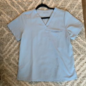 Mandala Scrub Top in Light Blue Size Medium